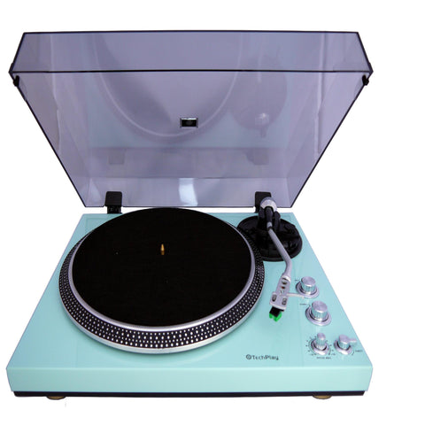 Techplay TCP4530 TURquoise Analog Turntable With Built-in Phono