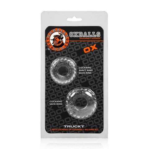 Oxballs Truckt 2 Piece Cock Ring Set Clear