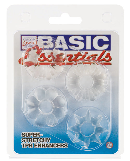 Basic Essentials 4 Pack Clear Rings