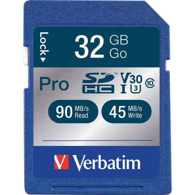 Verbatim 32GB Pro 600X SDHC Memory Card, UHS-1 U3 Class 10