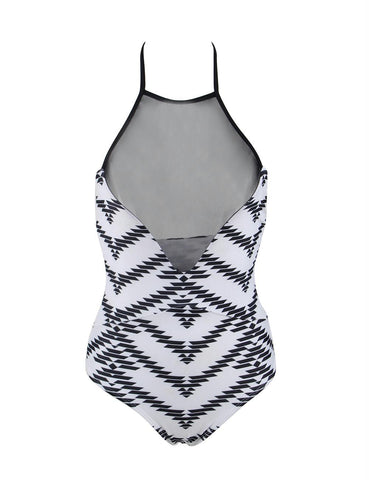 Fashion Mesh Yarn Summer One-Piece Swimsuit