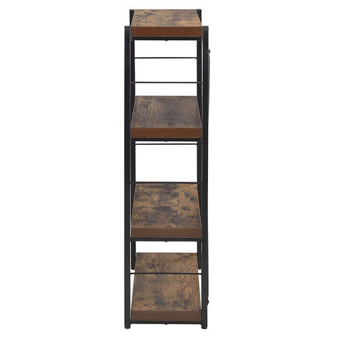 Industrial Rustic Dark Weathered Oak Finish Bookcase