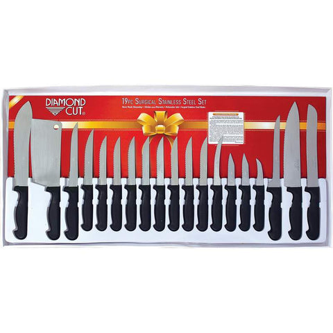 Diamond Cut¬Æ 19pc Cutlery Set in White/Red Bow Box