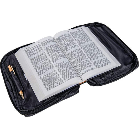 Embassy Black Solid Genuine Leather Bible Cover