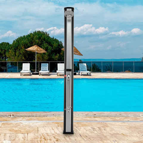 7.2 Feet 9.3 Gallon Solar Heated Shower with Adjustable Head and Foot Tap