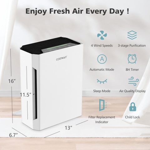 H13 True HEPA Air Purifier with Adjustable Wind Speeds