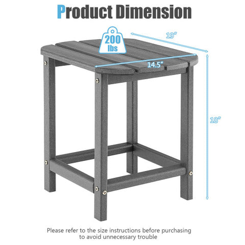 18 Feet Rear Resistant Side Table for Garden Yard and Patio-Gray