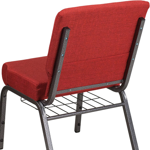 Crimson Fabric Church Chair