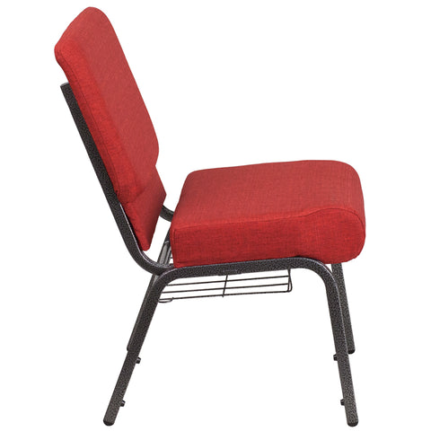 Crimson Fabric Church Chair