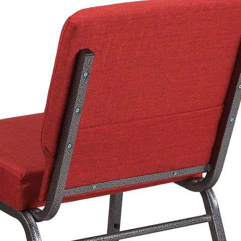 Crimson Fabric Church Chair