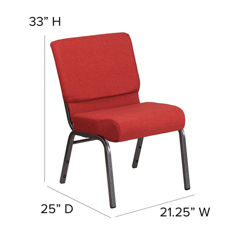 Crimson Fabric Church Chair