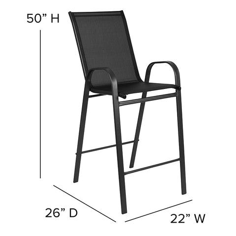 5PC Glass Bar Patio Table Set