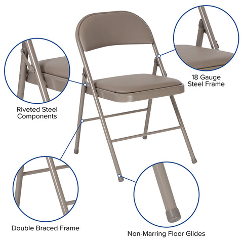 Gray Vinyl Folding Chair