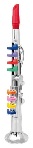 Clarinet with 8 Colored Keys, Metallic Silver