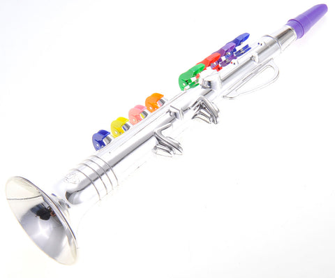 Clarinet with 8 Colored Keys, Metallic Silver