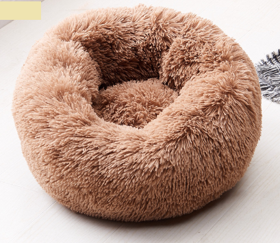 Round Long Plush Dog Beds for Large Dogs Winter Pet Products Cushion Super Soft Fluffy Comfortable Cat Mat Supplies Accessories