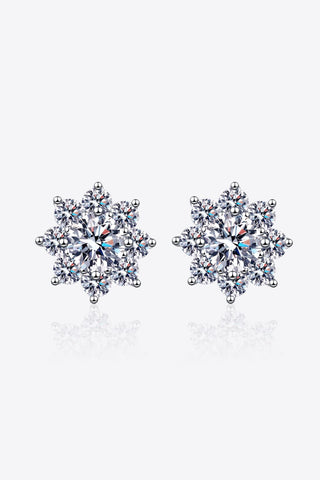 1 Carat Moissanite 925 Sterling Silver Flower Earrings