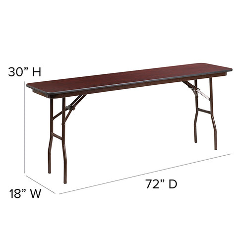 18x72 Mahogany Training Table