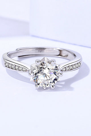 1 Carat Moissanite Adjustable 6-Prong Ring