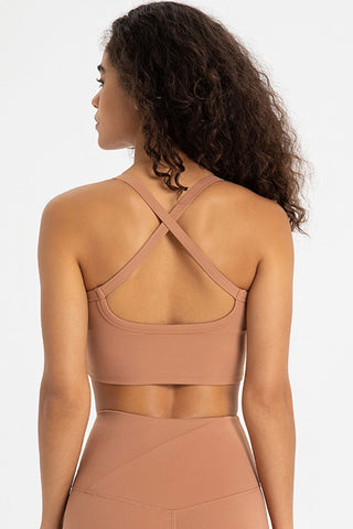 Crisscross Back V-Neck Sports Bra