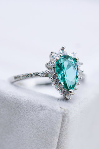 Paraiba Tourmaline Pear Shape Ring