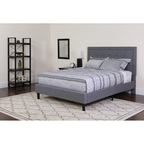 King Platform Bed Set-Gray