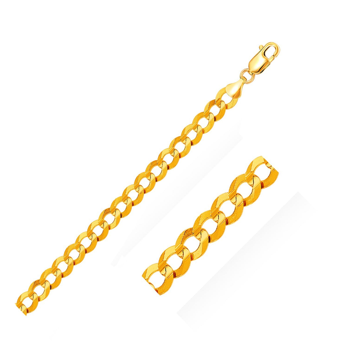 8.2mm 10k Yellow Gold Curb Bracelet