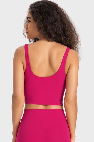 Deep V-Neck Crop Sports Bra