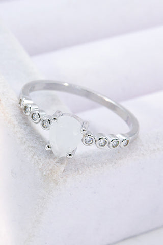 Teardrop Natural Moonstone Ring