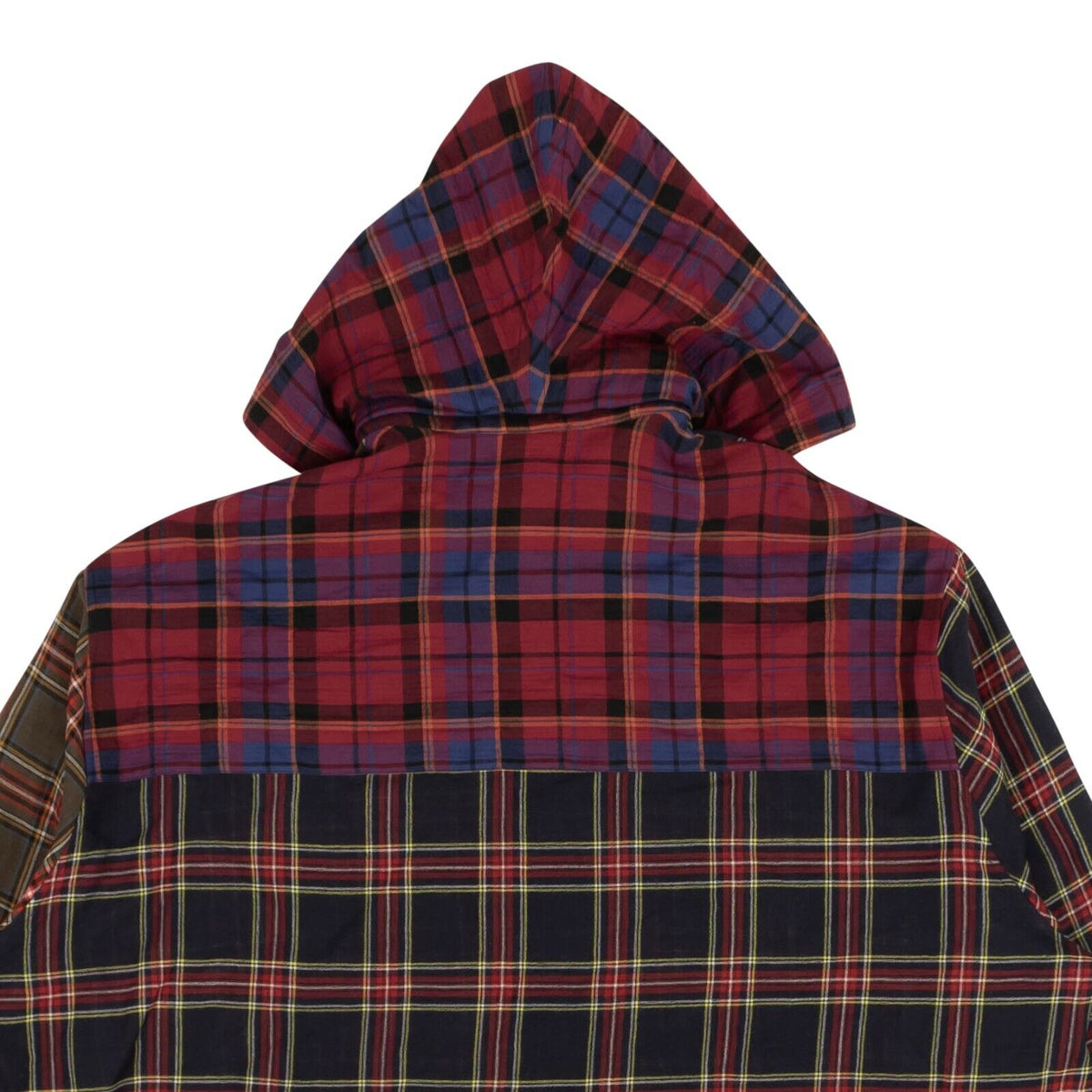 Multicolor Hooded Check Button Down Shirt