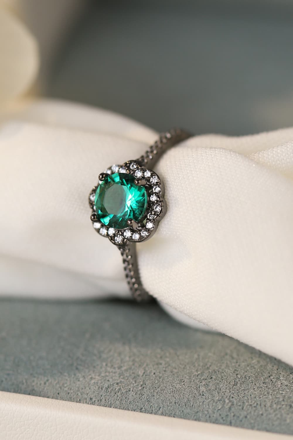 Paraiba Tourmaline Flower Shape Ring