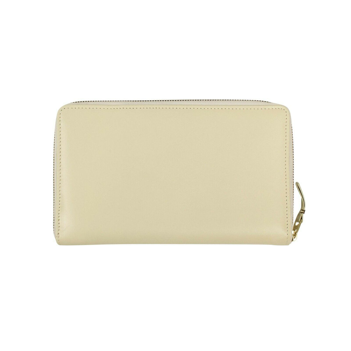 Leather Travel Organizer Zip Around Wallet - Cream