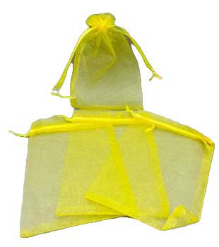 100 Pack 4" X 6" Yellow Organza Bag