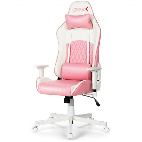 Ergonomic High Back Computer Desk Chair with Headrest and Lumbar Support-Pink