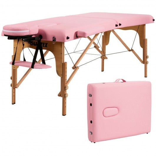 Portable Adjustable Facial Spa Bed  with Carry Case-Pink