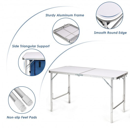 Height Adjustable Folding Camping  Table-Blue