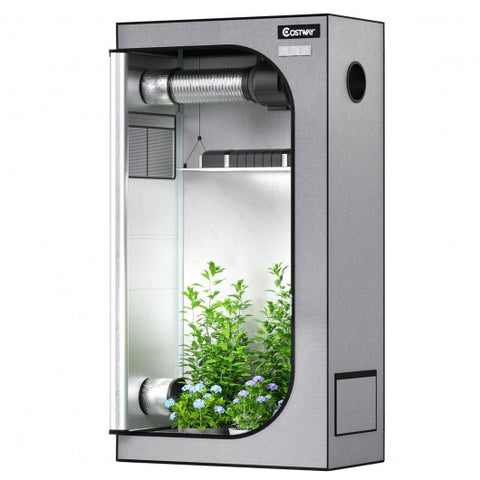 36 x 20 x 63 Inch Indoor Grow Room with Observation Window-Gray