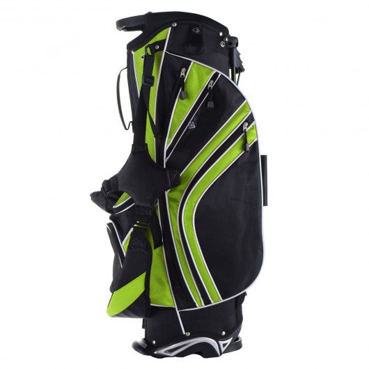 Golf Stand Cart Bag with 6-Way Divider Carry Pockets-Green