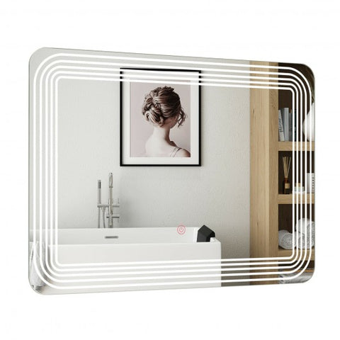 LED Bathroom Vanity Wall-Mount Mirror with Touch Button