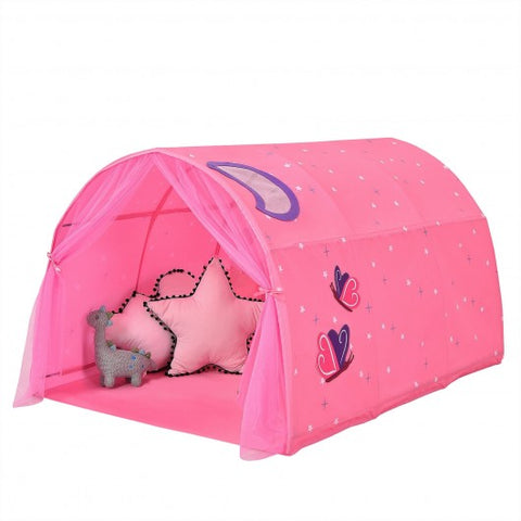 Kids Galaxy Starry Sky Dream Portable Play Tent with Double Net Curtain-Pink