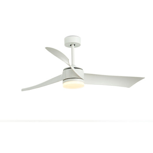 52 Inch Reversible Ceiling Fan with Light-White