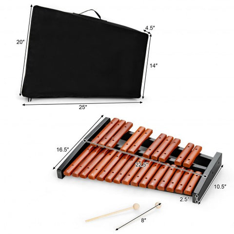 25 Note Xylophone Wooden Percussion Educational Instrument with 2 Mallets