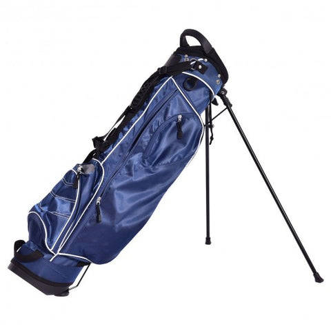 Golf Stand Cart Bag w/ 4 Way Divider Carry Organizer Pockets-Blue