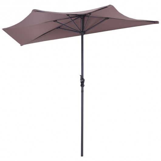 9' Half Round Patio Umbrella Sunshade without Weight Base