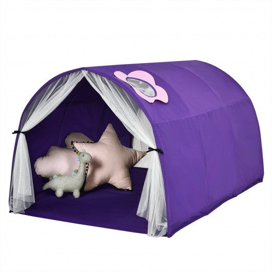 Kids Galaxy Starry Sky Dream Portable Play Tent with Double Net Curtain-Purple