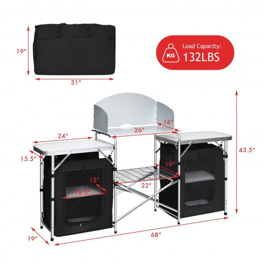 Folding Camping Table with Storage Organizer