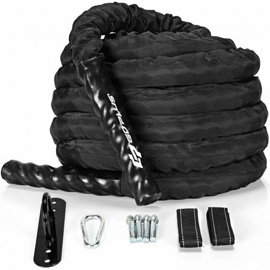 30Feet/40Feet/50Feet 1.5 Inch Diameter Exercise Rope with Anchor Strap Kit-50 Feet 1.5 Inch Diam