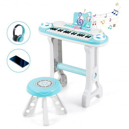 37-key Kids Electronic Piano Keyboard Playset-Blue