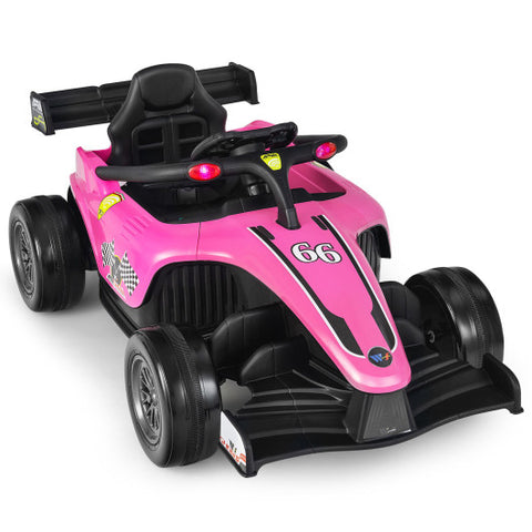 12V Kids Ride on Electric Formula Racing Car with Remote Control-Pink