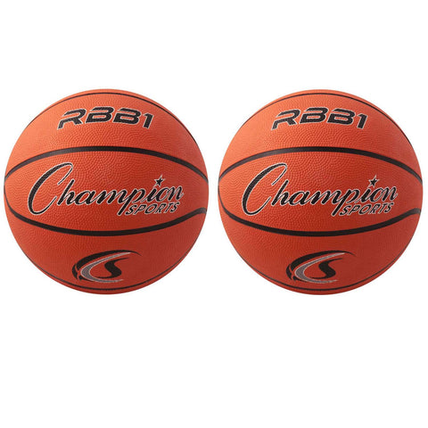 Offical Size Rubber Basketball, Orange, Pack of 2